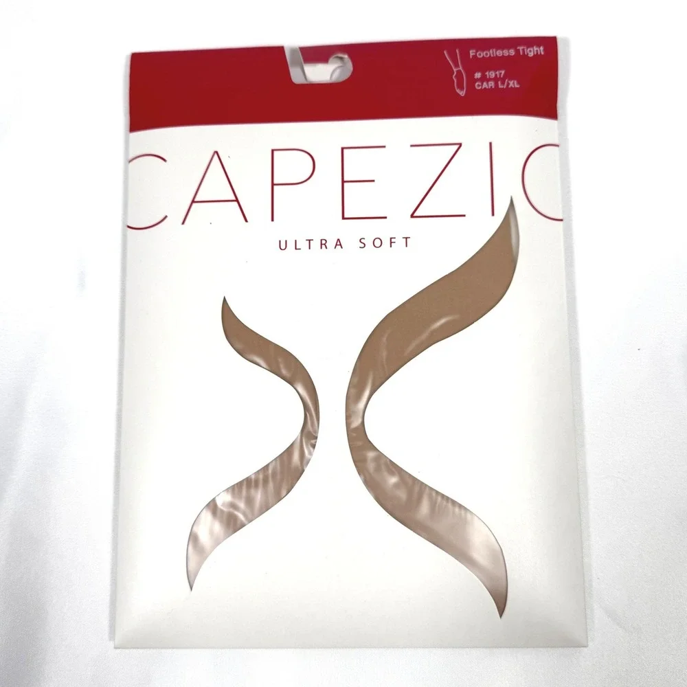 Capezio Footless Tights Womens L/XL Caramel Ultra Soft 1917 Dancewear NIP